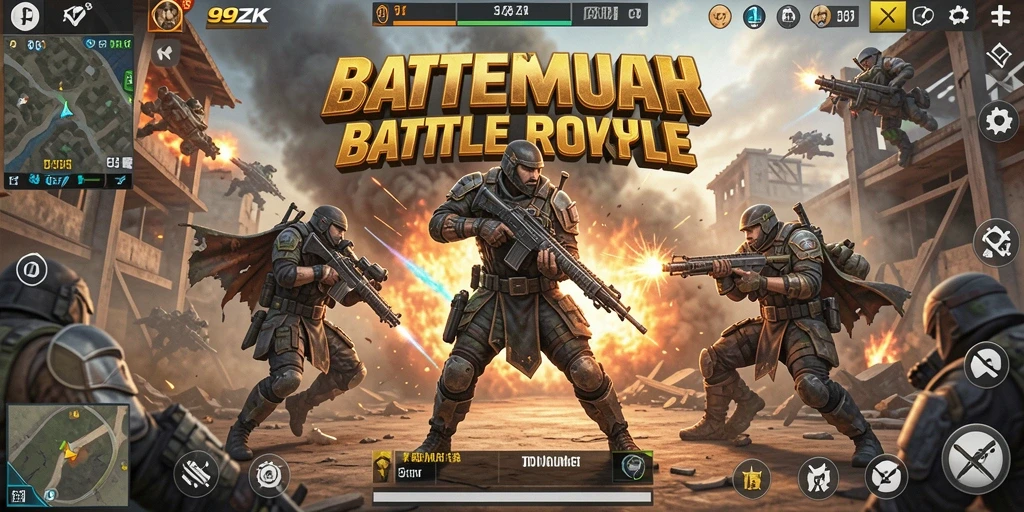 Screenshot gameplay 99ZK yang menunjukkan aksi pertempuran seru.