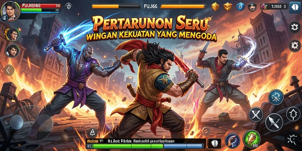 Tampilan gameplay mengesankan FUJI66 saat pertarungan.