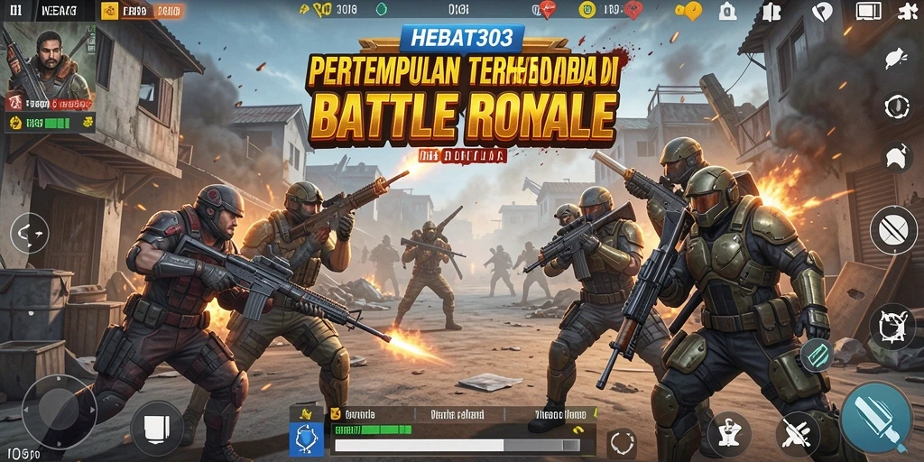 Tampilan seru gameplay <strong>HEBAT303</strong> dalam pertempuran Battle Royale.
