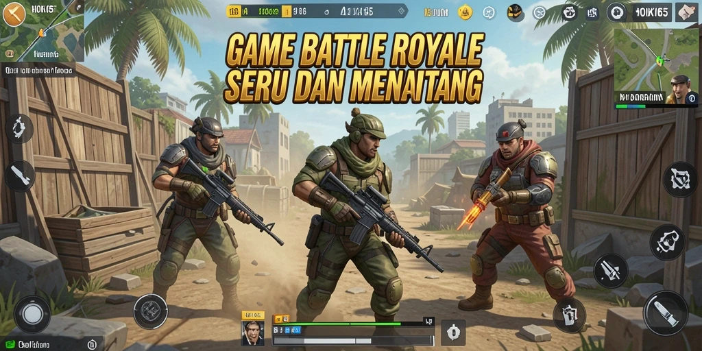 Screenshot HOKI65 menampilkan aksi intens dalam pertarungan Battle Royale.