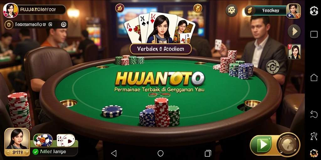 Screenshot HUJANTOTO menunjukkan gameplay poker yang seru dan menarik.