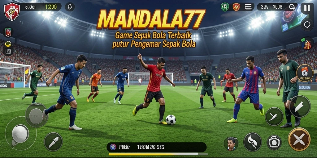 Gameplay MANDALA77 dengan aksi sepak bola yang mengesankan.