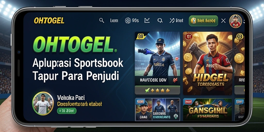 Tampilan menarik aplikasi OHTOGEL dengan fitur Sportsbook yang lengkap.