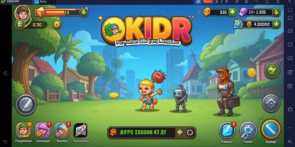 Screenshot utama OKIDR menampilkan gameplay santai yang mengasyikkan.