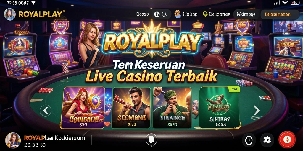 Tampilan menarik gameplay Live Casino di ROYALPLAY.