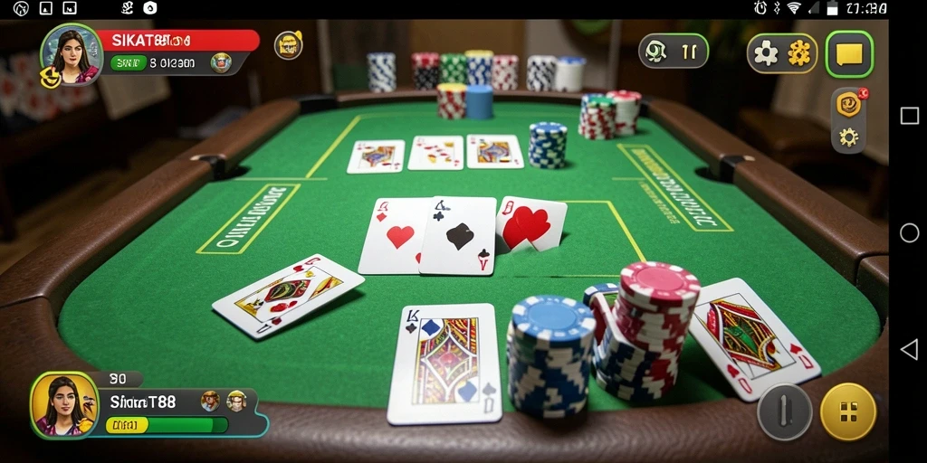 Tampilan gameplay seru dalam permainan Gaple SIKAT88.