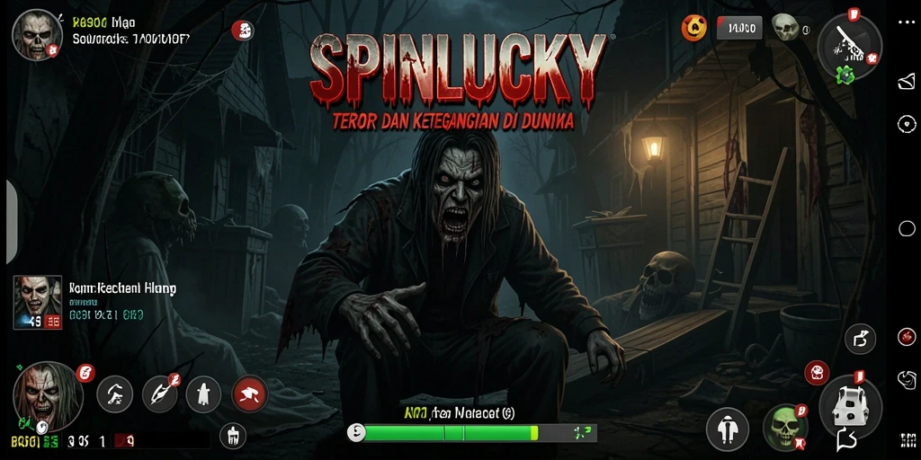 Tampilan menegangkan gameplay SPINLUCKY yang penuh kengerian.