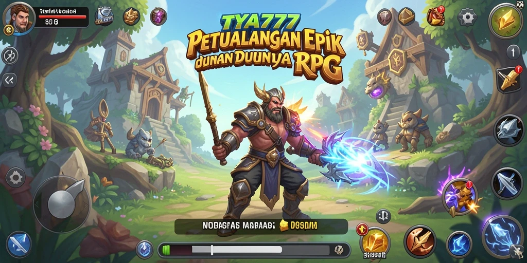 Tampilan gameplay epik RPG di TYA777 dengan pertarungan yang mendebarkan.